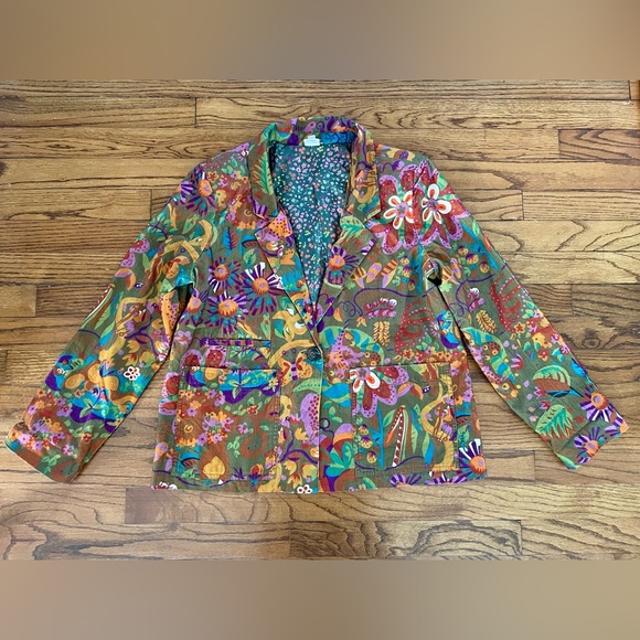 ivy jane Jackets & Blazers - Ivy Jane Colorful Floral Corduroy Blazer Jacket Women’s XS NWOT